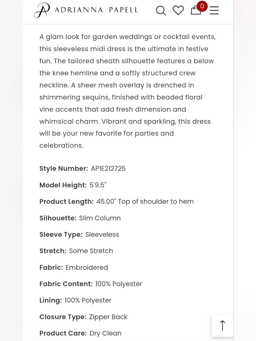 ADRIANNA PAPELL Sequin Floral Midi Sheath Dress Silver Blush Multi Cocktail - Picture 7 of 13